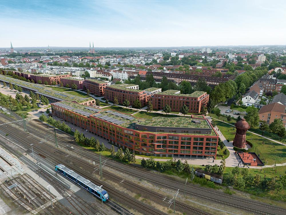 Bild Neubau Studentenapartments Verladestraße Lübeck: Visualisierung eines Mehrfamilienhauses