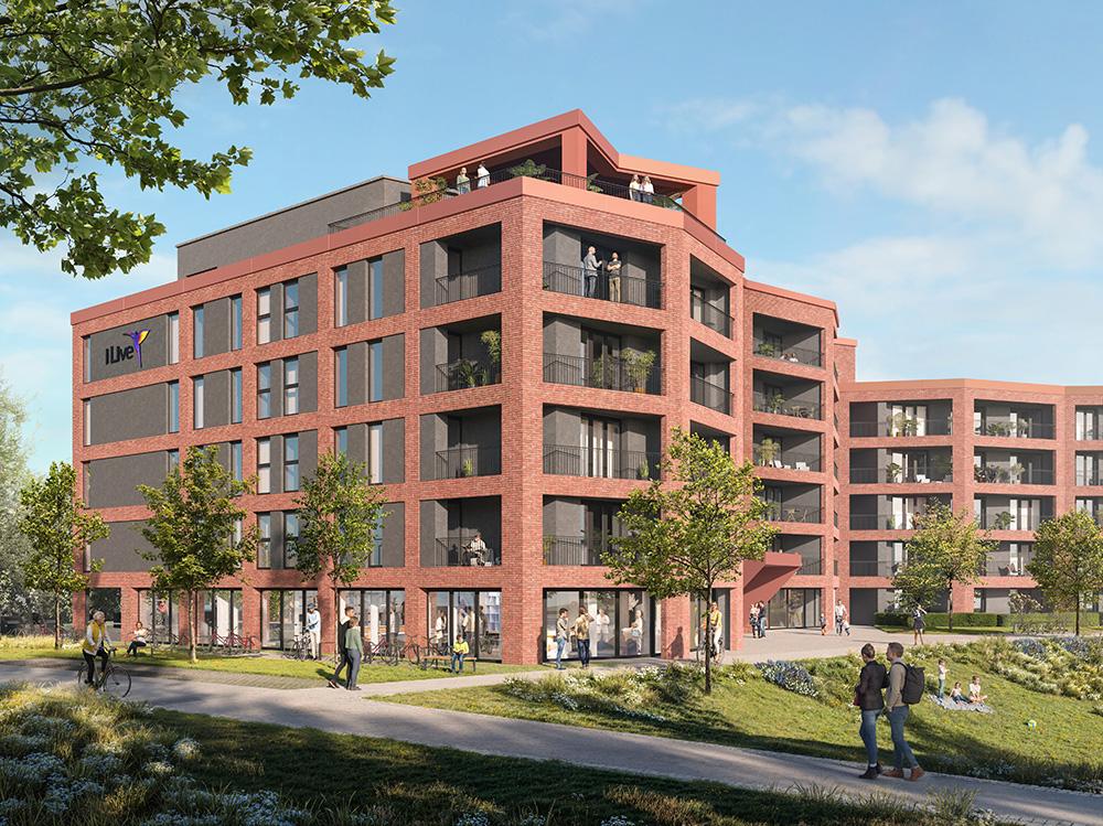 Bild Neubau Studentenapartments Verladestraße Lübeck: Visualisierung eines Mehrfamilienhauses