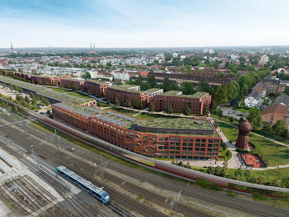 Bild Neubau Studentenapartments Verladestraße Lübeck: Visualisierung eines Mehrfamilienhauses