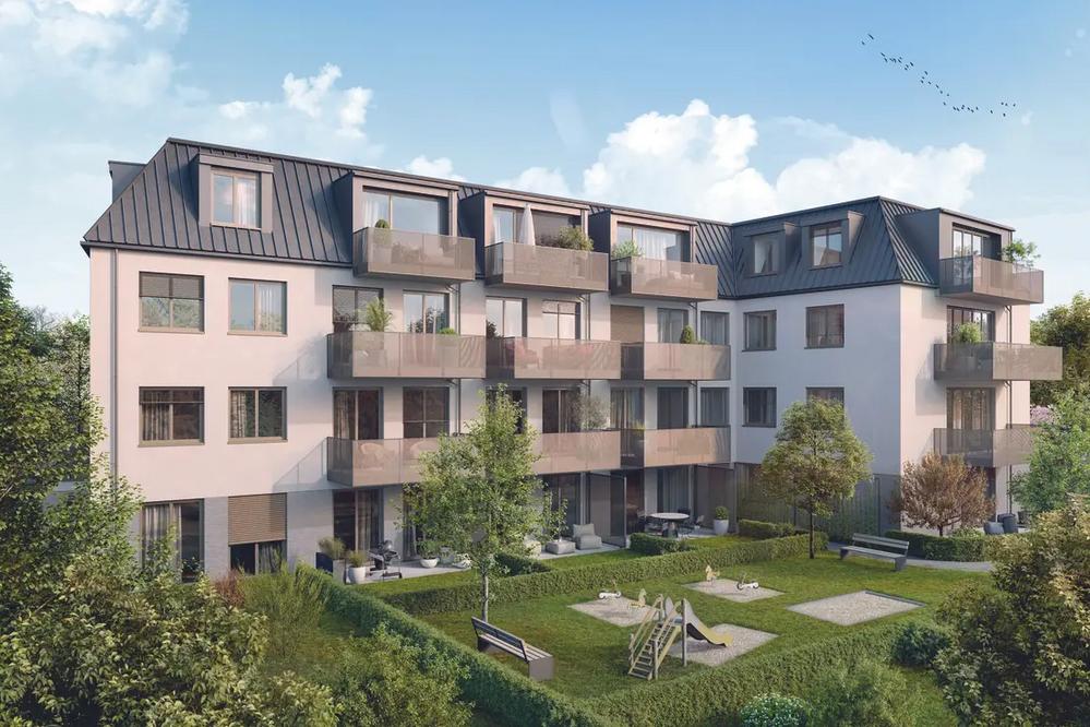 Bild Neubau Eigentumswohnungen Schillerstraße Dachau: Visualisierung eines Mehrfamilienhauses