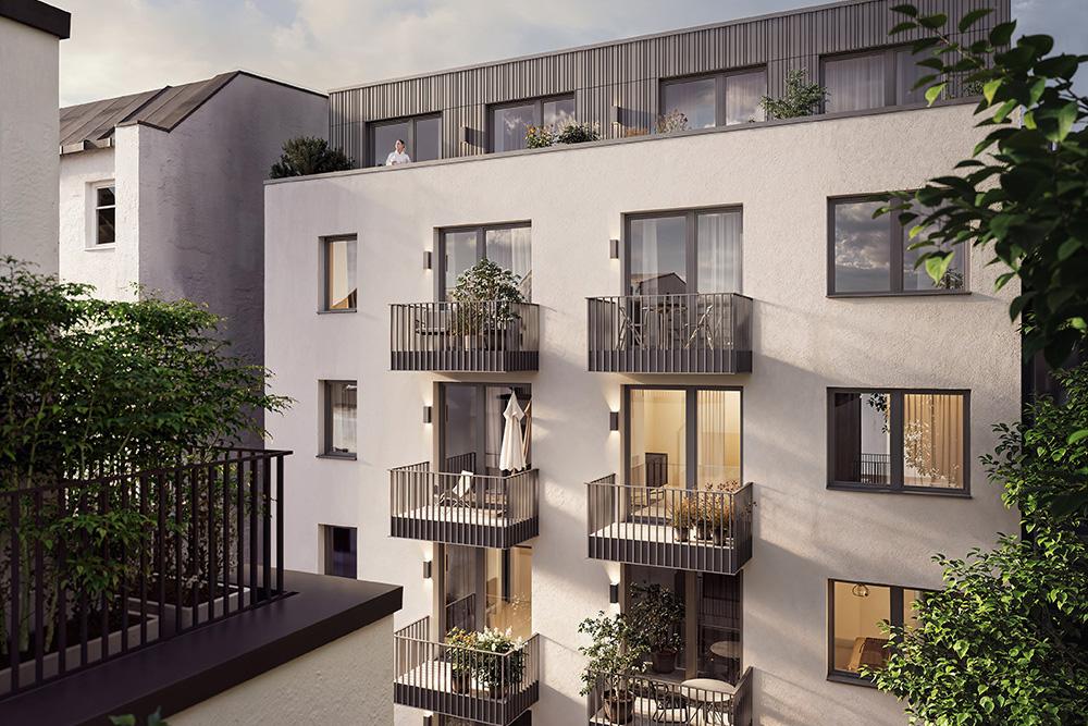 Bild Neubau Eigentumswohnungen Osterstraße 174 Hamburg: Außenansicht eines Mehrfamilienhauses