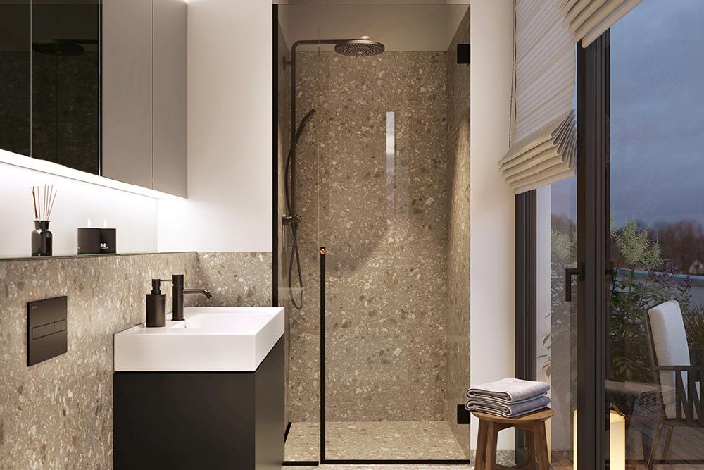 Bild Neubau Eigentumswohnungen Osterstraße 174 Hamburg: Visualisierung eines modernen Badezimmers