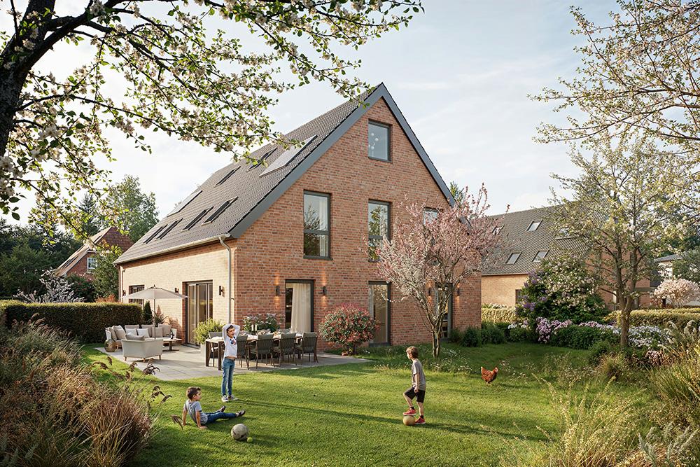 Bild Neubau Häuser Ilsenweg Hamburg: Außenansicht eines Doppelhauses