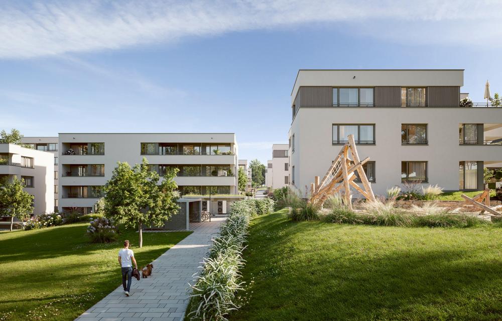 Bild Neubau Eigentumswohnungen Gämsenbergstraße Ludwigsburg: Visualisierung einer Mehrfamilienhaus-Anlage