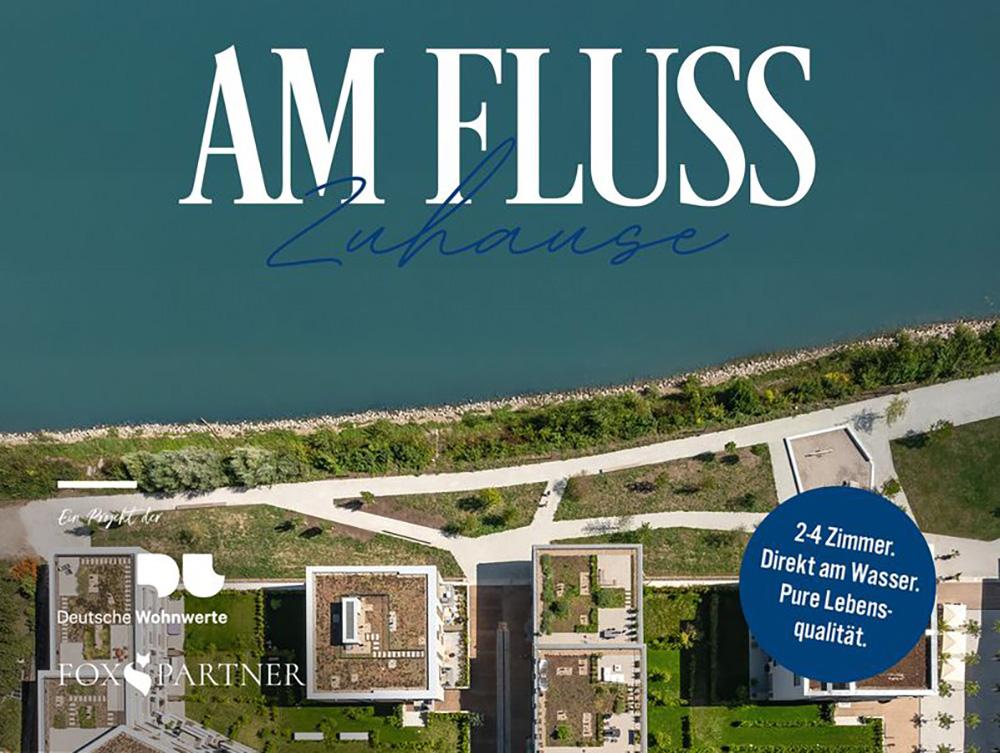 Bild Neubau Eigentumswohnungen Alte Ziegelei Speyer: Vogelperspektive auf das Neubauprojet mit Vermarktungshinweisen