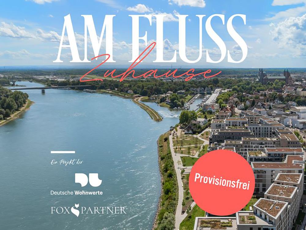 Bild Neubau Eigentumswohnungen Alte Ziegelei Speyer: Vogelperspektive auf das Neubauprojet mit Vermarktungshinweisen