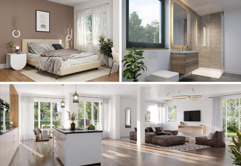 Bild Neubau Haus Zum Langwieser See Stuttgart: Bildcollage Ausstattung