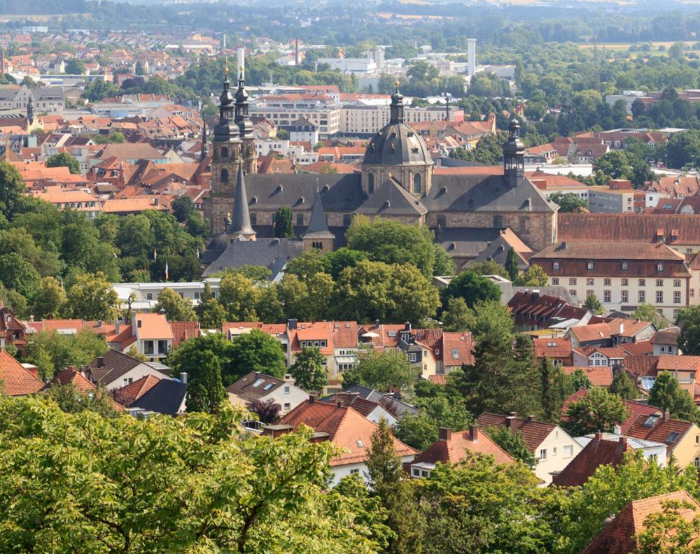 Bild Neubau Häuser Am Franzosenwäldchen Fulda: Bild vpn Fulda aus der Vogelperspektive