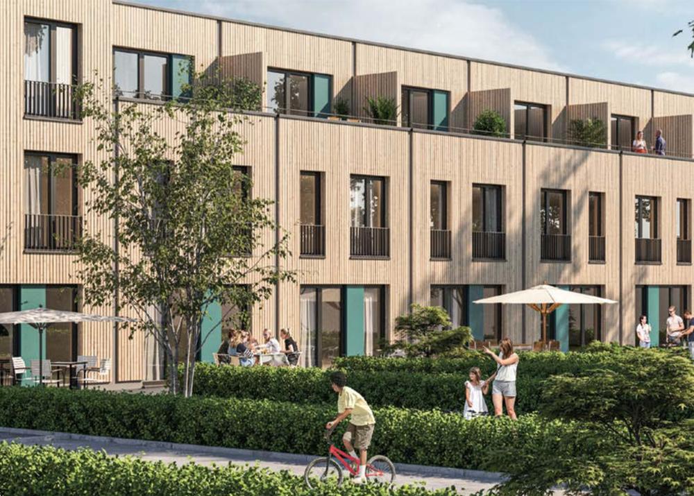 Bild Neubau Häuser Am Franzosenwäldchen Fulda: Visualisierung eines Reihenhauses