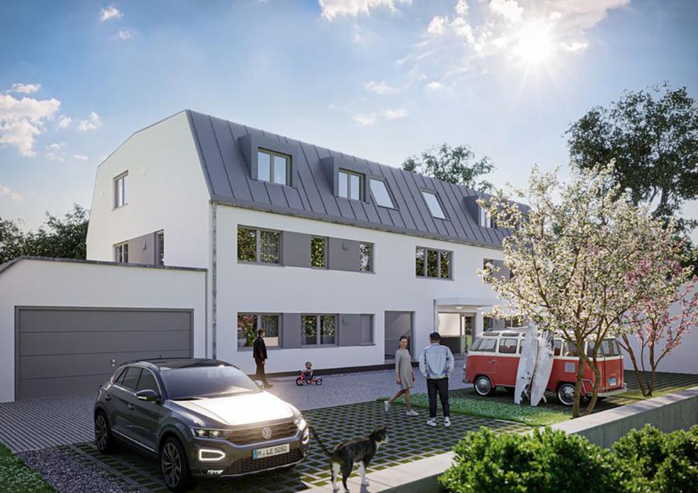 Bild Neubau Eigentumswohnungen Fliederstraße Vaterstetten: Visualisierung eines Mehrfamilienhauses