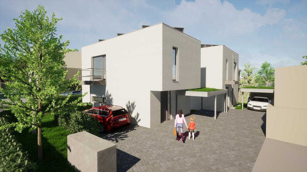 Bild Neubau Häuser Eisvogelstraße Nürnberg: Visualisierung eines Reihenhauses