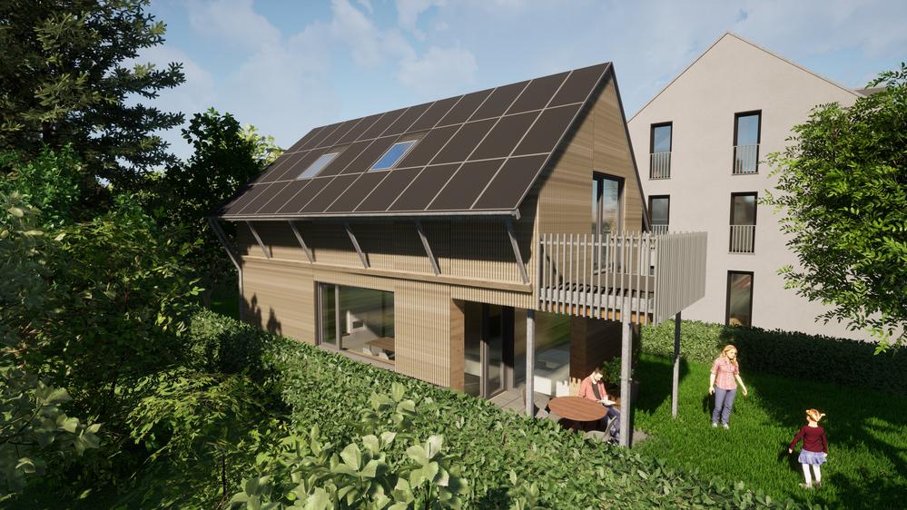 Bild Neubau Haus Hintere Straße Fürth: Visualisierung eines Einfamilienhauses