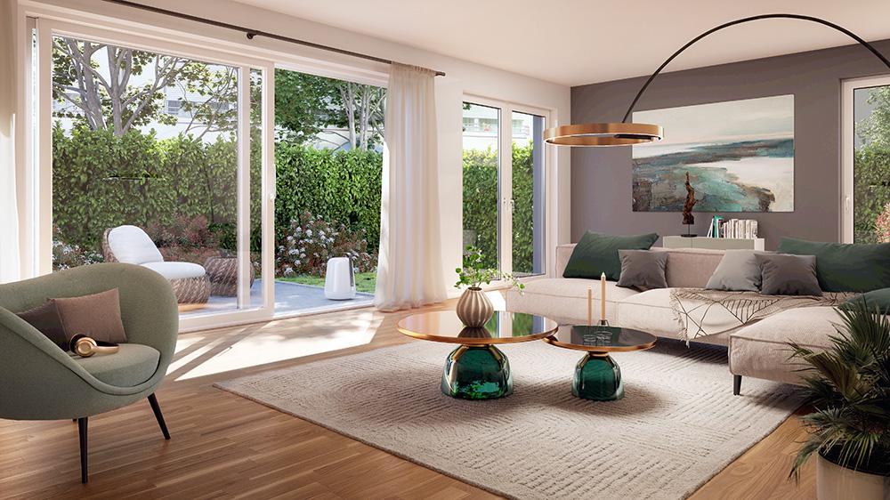 Bild Neubau Eigentumswohnungen und Häuser Bonner Straße Köln: Visualisierung eines modernen Badezimmers