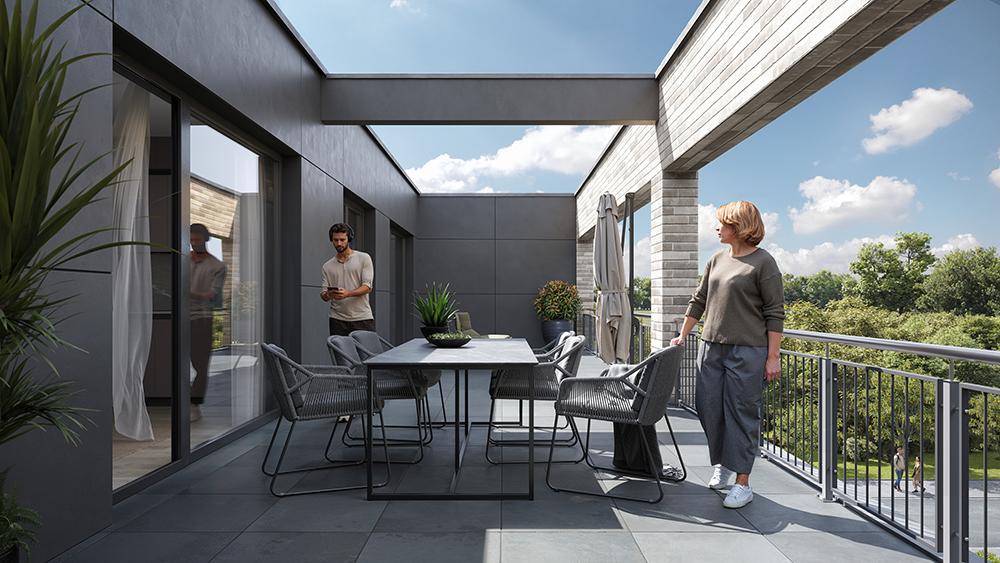 Bild Neubau Eigentumswohnungen Elisabeth-Hauertmann-Straße Gütersloh: Vogelperspektive auf das Bauprojekt