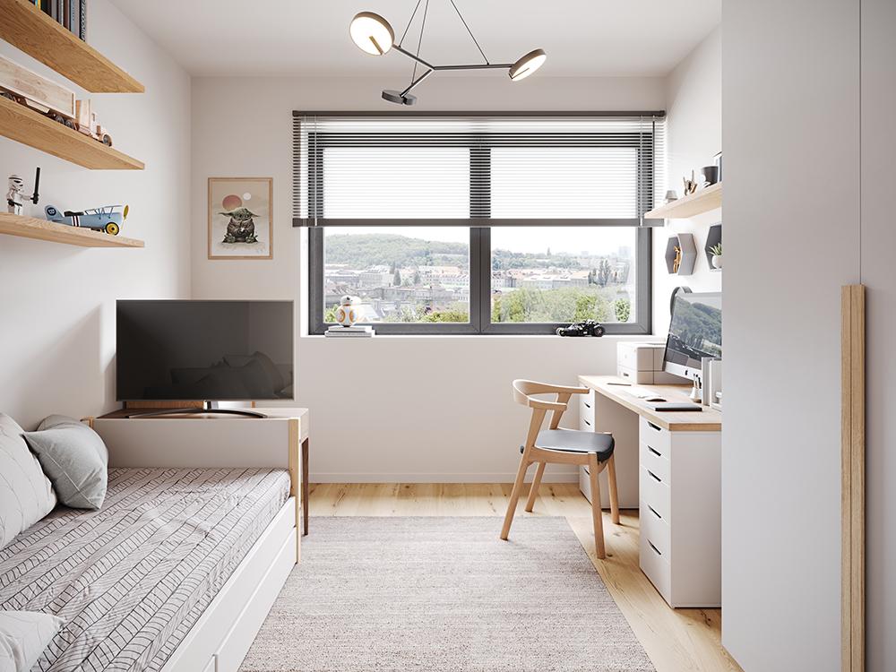 Bild Neubau Eigentumswohnungen Elisabeth-Hauertmann-Straße Gütersloh: Visualisierung eines hellen Kinderzimmers