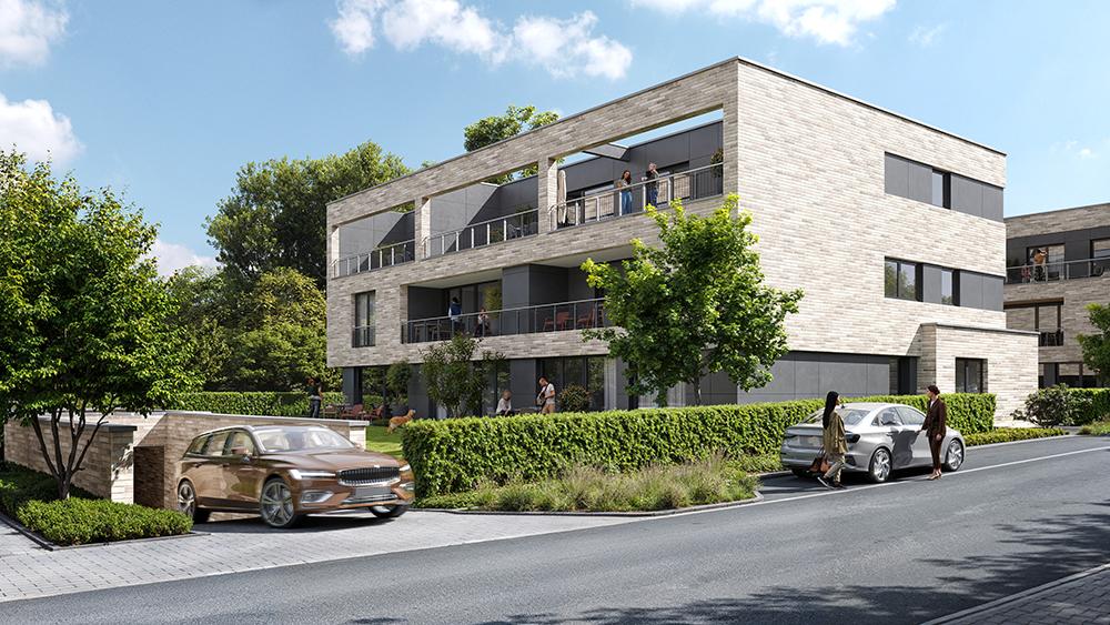 Bild Neubau Eigentumswohnungen Elisabeth-Hauertmann-Straße Gütersloh: Visualisierung eines Mehrfamilienhauses