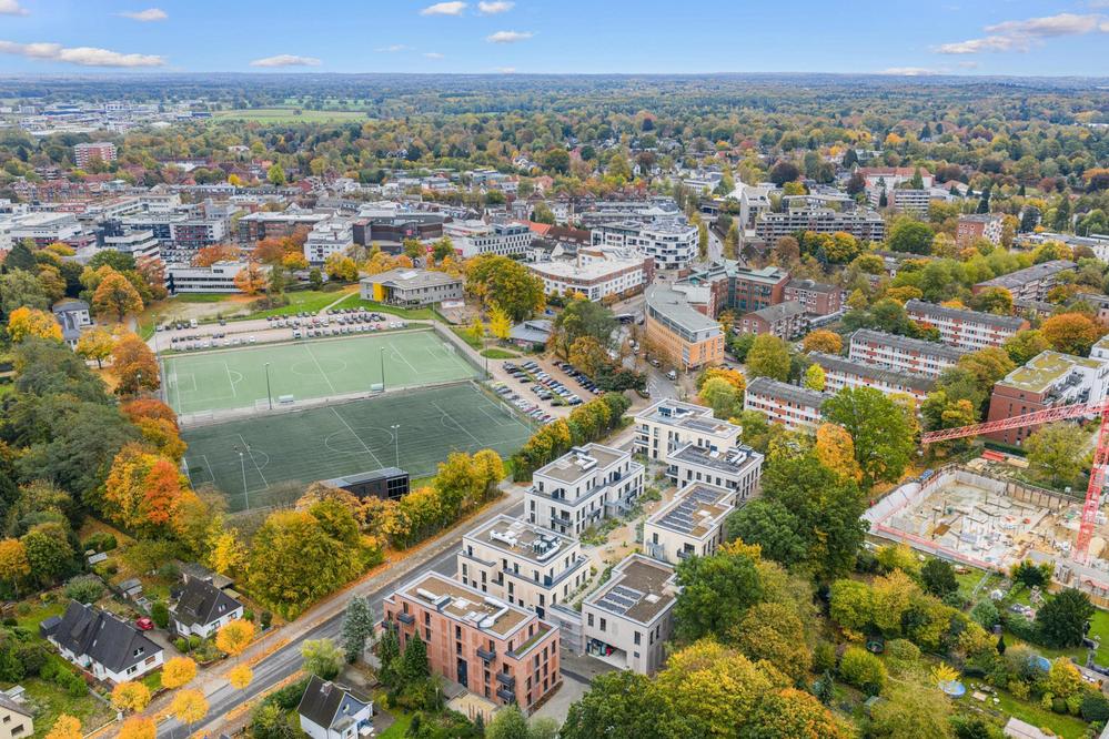 Bild Neubau Eigentumswohnungen Stormarnstraße Ahrensburg: Visualisierung eines Mehrfamilienhauses aus der Vogelperspektive