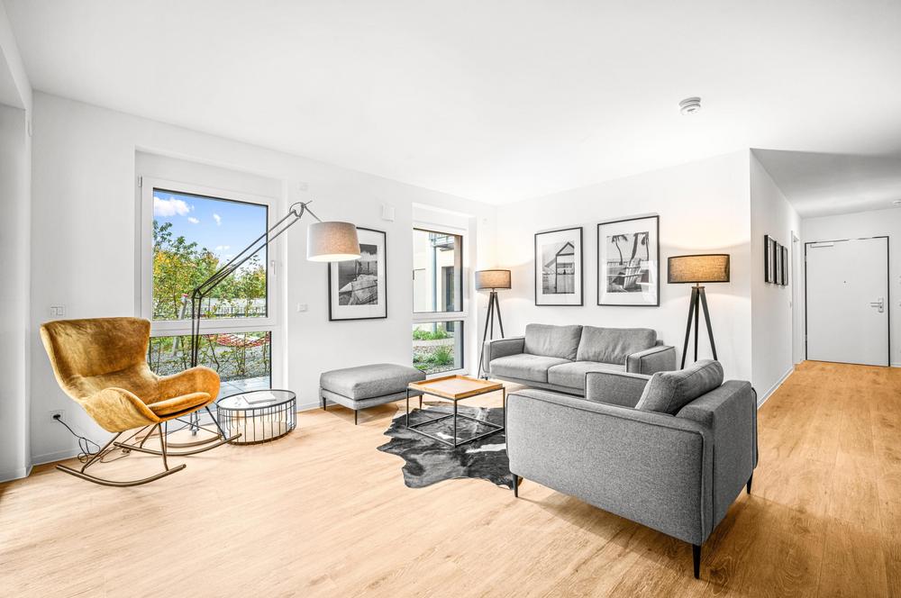 Bild Neubau Eigentumswohnungen Stormarnstraße Ahrensburg: Visualisierung einer offenen Wohnküche