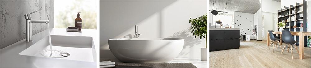 Bild Neubau Eigentumswohnungen Canisiusstraße München: Bildcollage mit Ausstattungsdetails