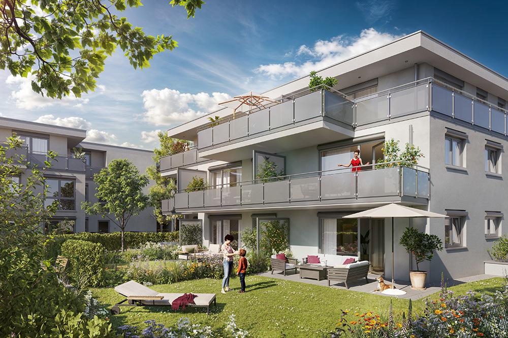 Bild Neubau Eigentumswohnungen Canisiusstraße München: Visualisierung eines Mehrfamilienhauses