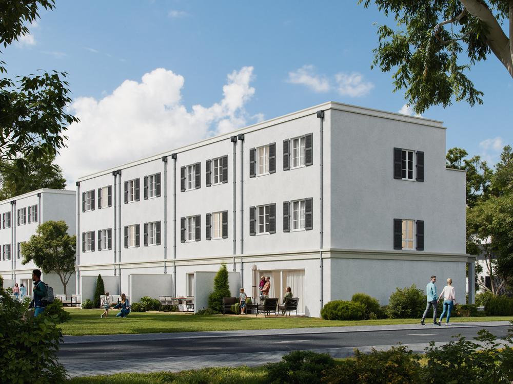 Bild Neubauprojekt QUARTIER AN DER ALTEN EICHE Oranienburg: Visualisierung eines Reihenhauses