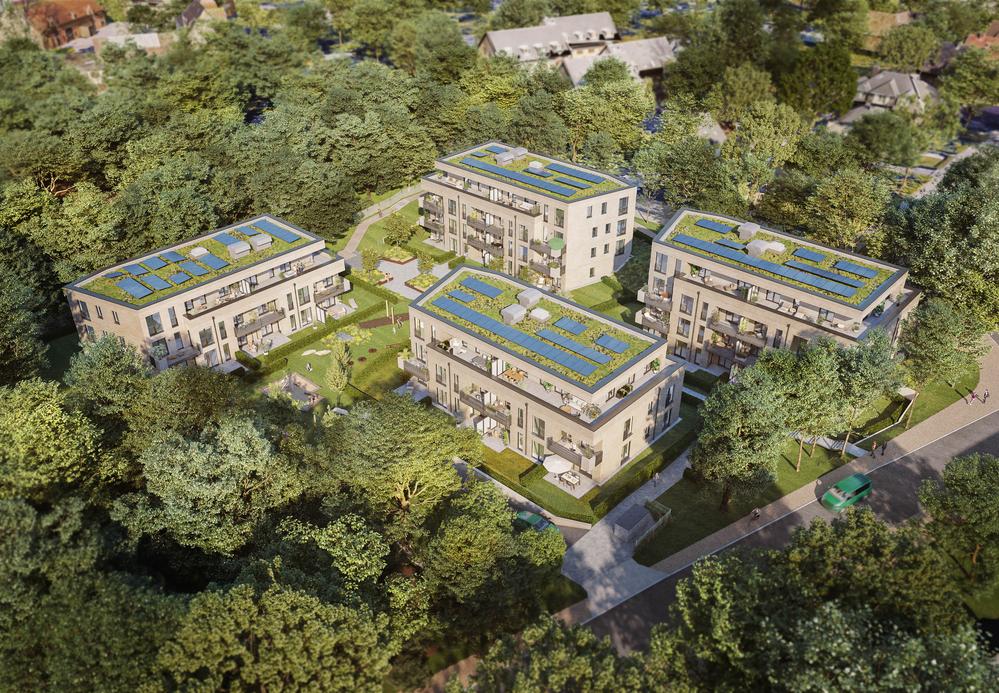 Bild Neubau Eigentumswohnungen Friedrich-Kirsten-Straße Hamburg: Vogelperspektive auf das Neubauprojekt