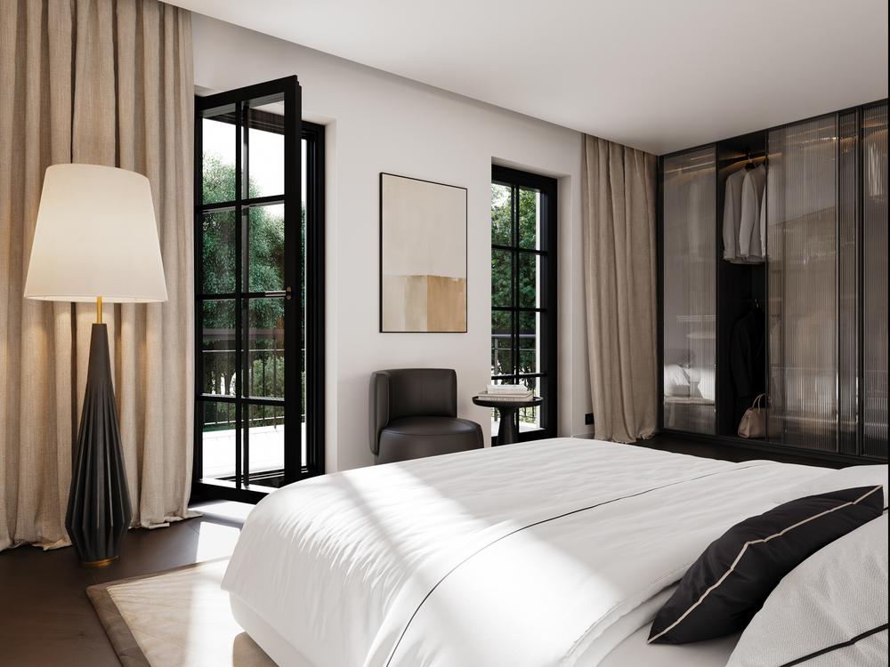 Bild Neubau Doppelhaushälfte Rabensteinstraße 26, München, Schlafzimmer einer Doppelhaushälfte