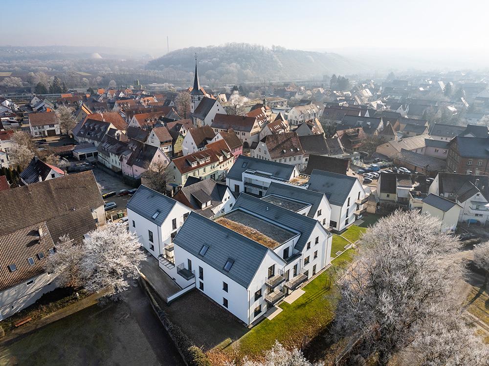 Bild Neubau Eigentumswohnungen Lauffener Straße Kirchheim am Neckar: Vogelperspektive auf das Neubauprojekt