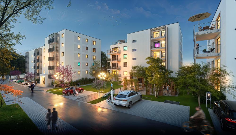 Bild Neubau Eigentumswohnungen Greisslbräustraße Erding: Visualisierung eines Mehrfamilienhauses