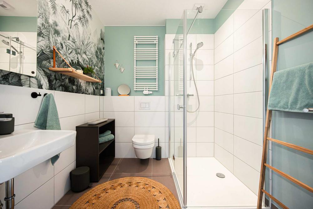 Bild Neubau Häuser Am Skandinavienkai Travemünde: Visualisierung eines modernen Badezimmers