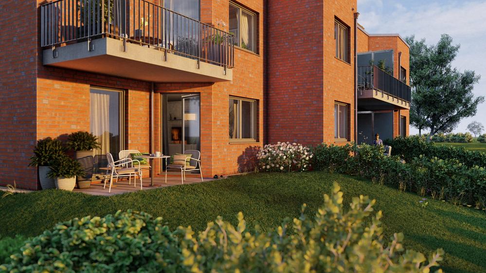 Bild Neubauprojekt SOOLA Mehrfamilienhaus mit großem Gemeinschaftsgarten, Balkonen und Terrassen, Reppenstedt