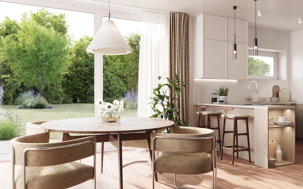 Bild Neubau Eigentumswohnungen Wellingsbütteler Landstraße Hamburg: Visualisierung eines hellen Wohnzimmers