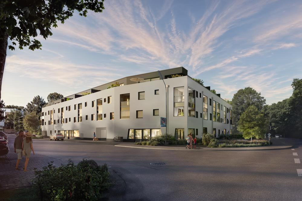 Bild Neubau Eigentumswohnungen Jägerstraße Karlsfeld: Visualisierung eines Mehrfamilienhauses