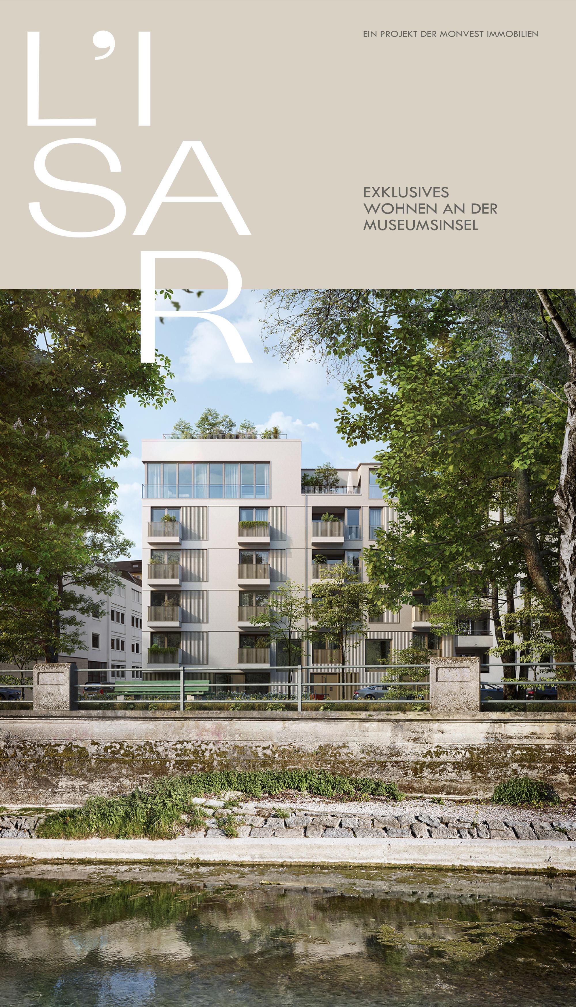 Bild Neubau L'Isar, München, Außenvisualisierung eines Mehrfamilienhauses