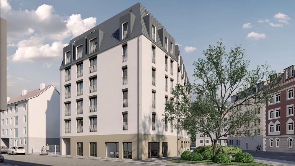 Bild Neubau Apartments Burgerstraße Nürnberg: Visualisierung eines Mehrfamilienhauses