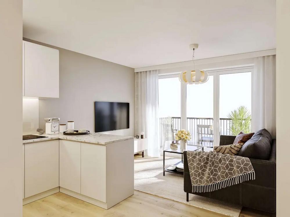 Bild Neubau Eigentumswohnungen Am Schwanensee Plön: Visualisierung einer offenen Wohnküche