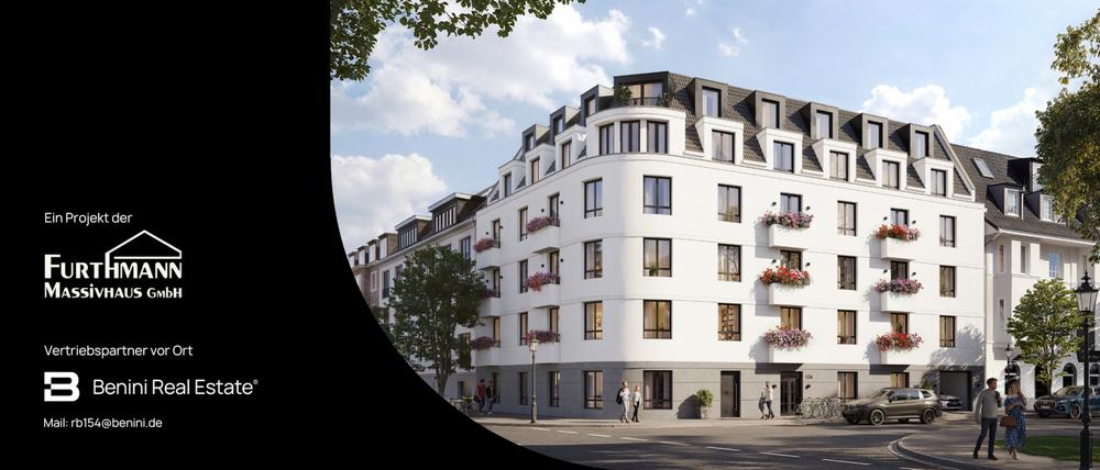 Bild Neubau Eigentumswohnungen Wohnen am Grafenberger Wald: Außenvisualisierung eines Mehrfamilienhauses