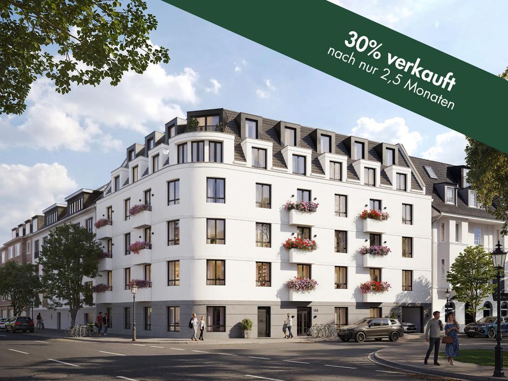 Bild Neubau Eigentumswohnungen Wohnen am Grafenberger Wald: Außenvisualisierung eines Mehrfamilienhauses