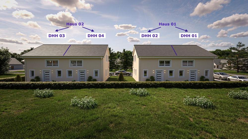 Bild Neubau Häuser Heideweg Baabe: Visualisierung von Doppelhäusern