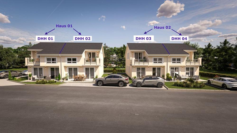Bild Neubau Häuser Heideweg Baabe: Visualisierung von Doppelhäusern