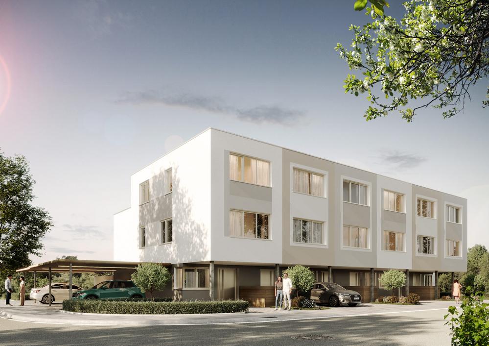 Bild Neubau Häuser In den Riedwiesen Winterbach: Visualisierung eines Reihenhauses