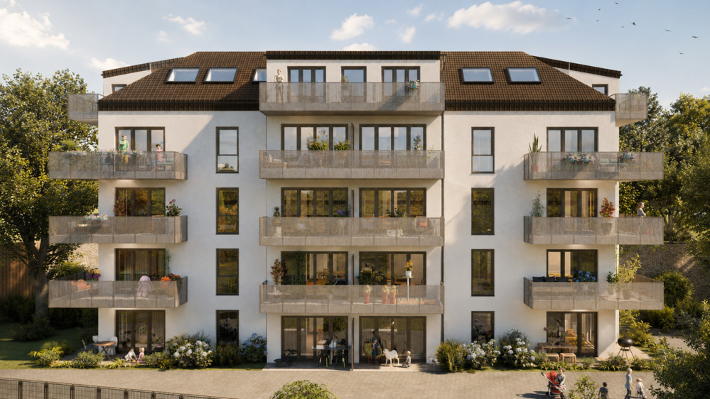 Bild Neubau Eigentumswohnungen Rilkestraße Markkleeberg: Visualisierung eines Mehrfamilienhauses