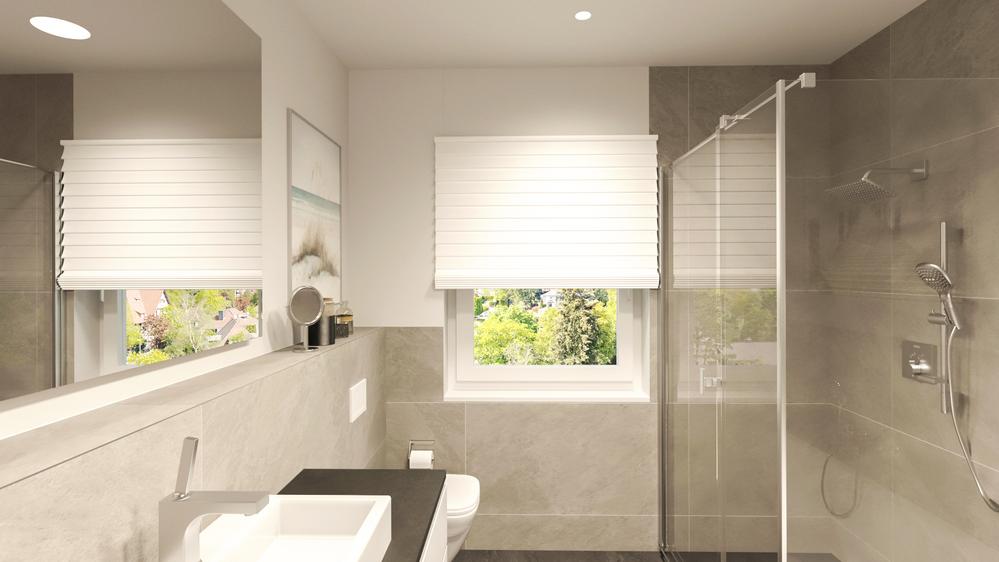 Bild Neubau Eigentumswohnungen Kostheimer Landstraße Wiesbaden: Visualisierung eines modernen Badezimmers