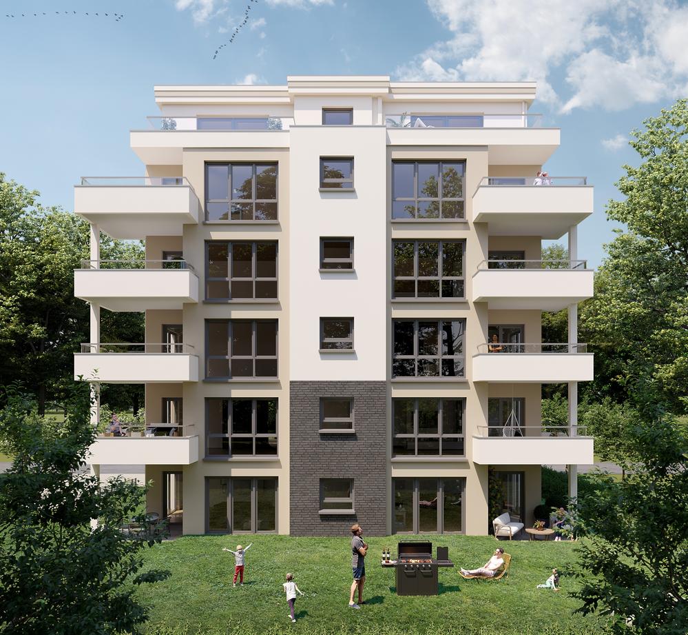 Bild Neubau Eigentumswohnungen Kostheimer Landstraße Wiesbaden: Visualisierung eines Mehrfamilienhauses