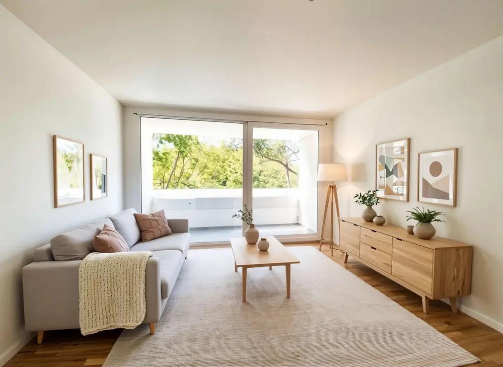 Bild Neubau Eigentumswohnungen Angerburger Allee, Berlin: Visualisierung helles Wohnzimmer