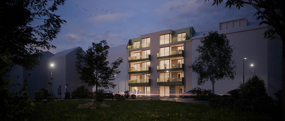 Bild Neubau Eigentumswohnungen Bahnhofstraße Bernau bei Berlin: Visualisierung eines Mehrfamilienhauses