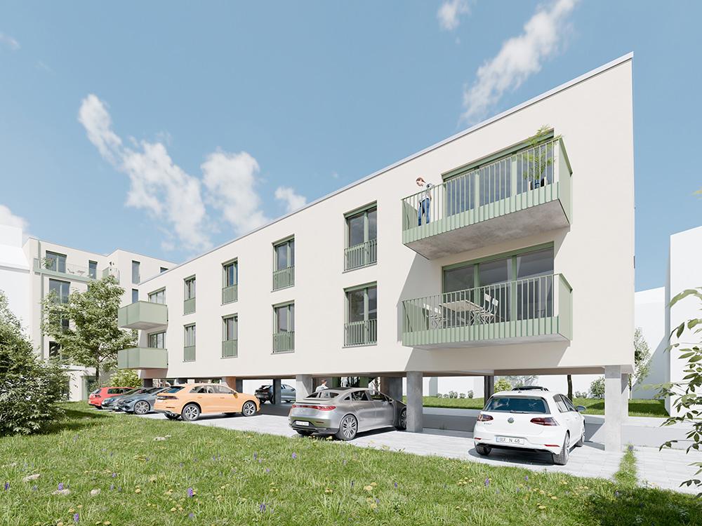 Bild Neubau Eigentumswohnungen Bahnhofstraße Bernau bei Berlin: Visualisierung eines Mehrfamilienhauses