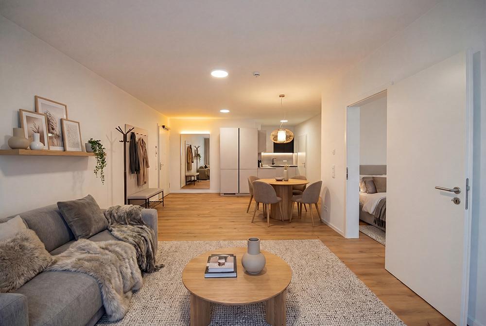 Bild Neubau Eigentumswohnungen Wiener Straße Berlin: Bild eines hellen Wohnzimmers