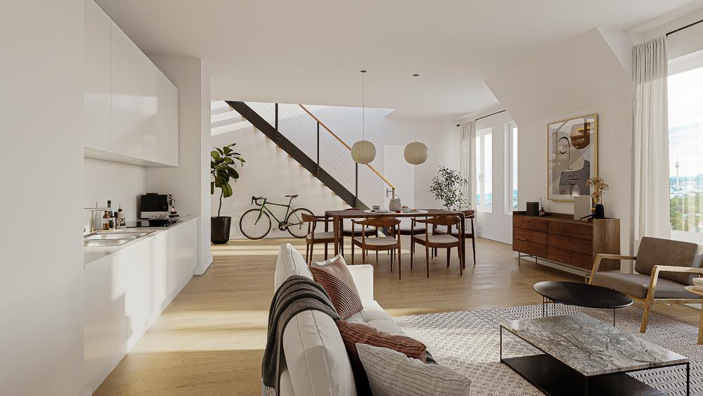 Bild Neubau Eigentumswohnungen Landsberger Allee Berlin: Bild eines hellen Wohnzimmers