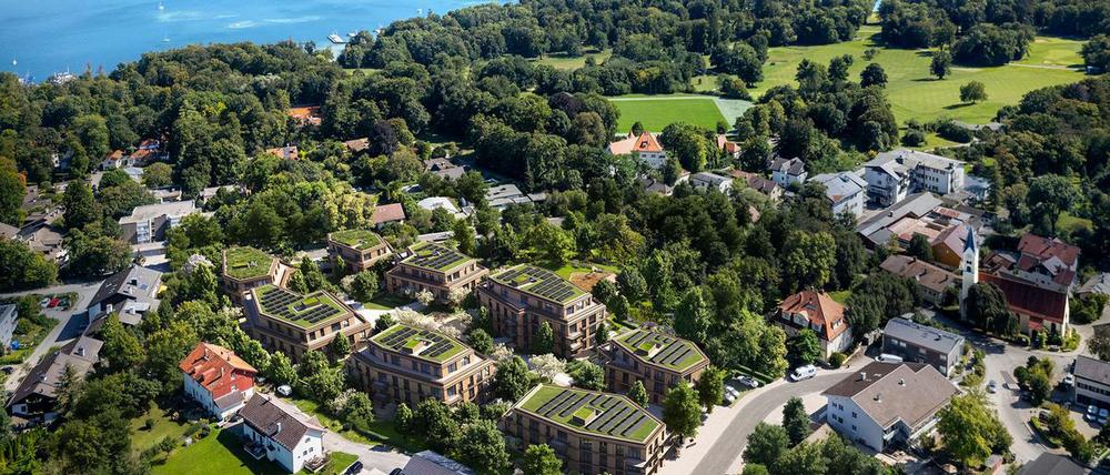 Bild Neubau Eigentumswohnungen Possenhofener Straße Feldafing: Vogelperspektive auf das Neubauprojekt